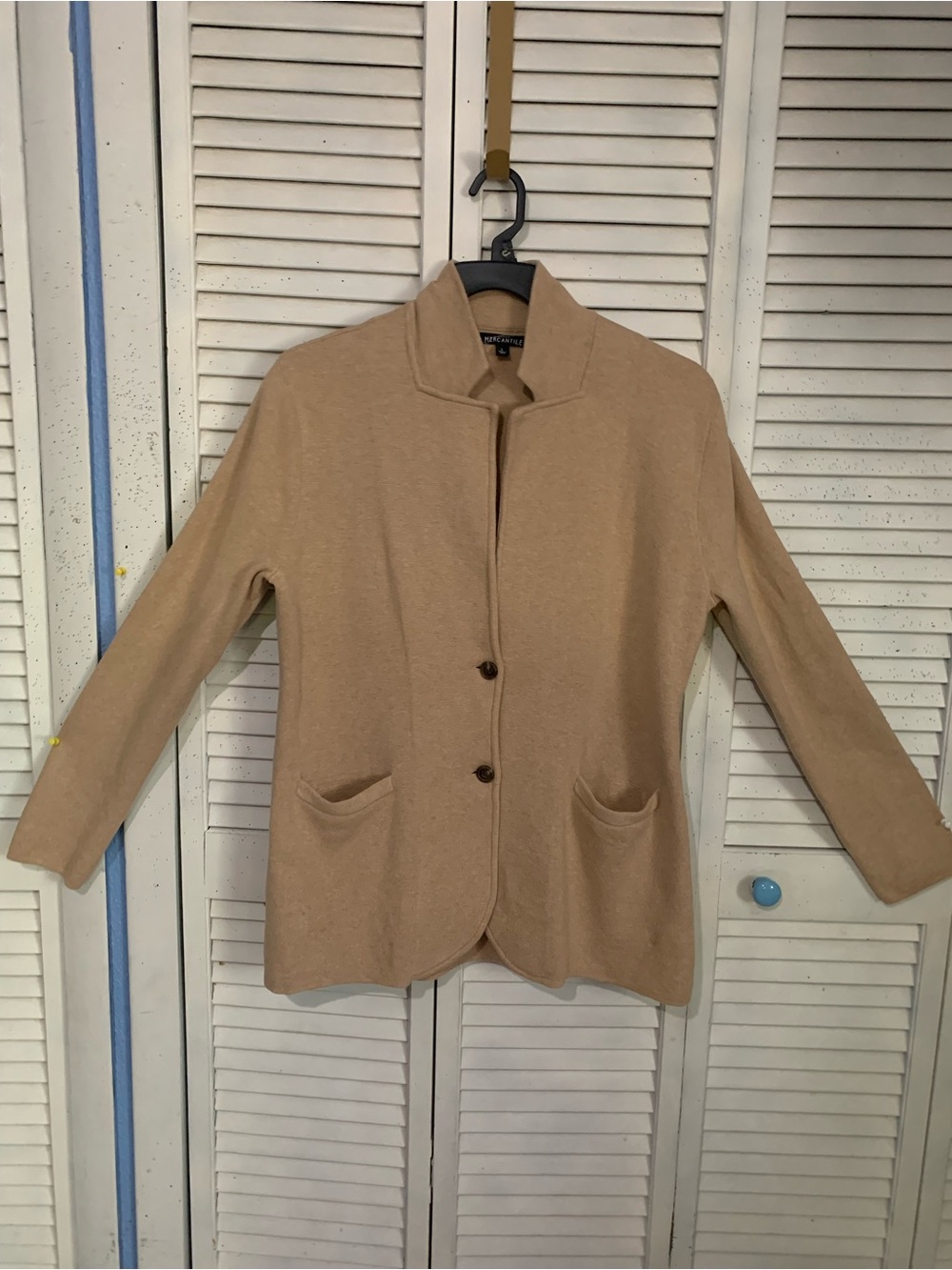 J Crew Merchantile Women's Camel Knit Cardigan with Front Pockets